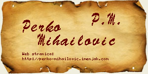 Perko Mihailović vizit kartica